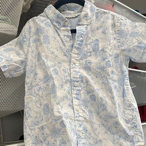 Janie and Jack Blue Floral Button-Up Shirt